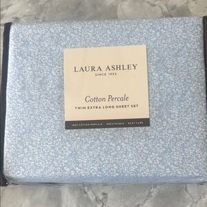 Laura Ashley Blue Floral Cotton Sheets in Maeve Blue Twin XL